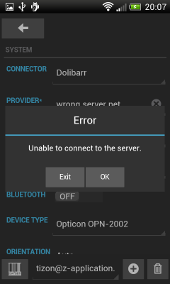 Server connect error