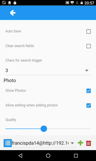 Search and photo setting fields