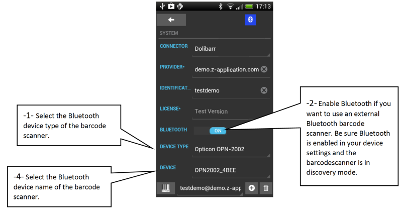 Bluetooth setup